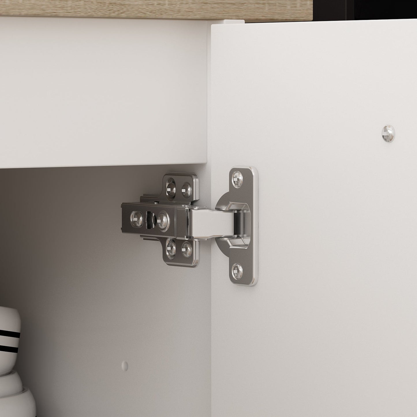 Îlot de cuisine avec rangements ouverts et étagère réglable, style moderne