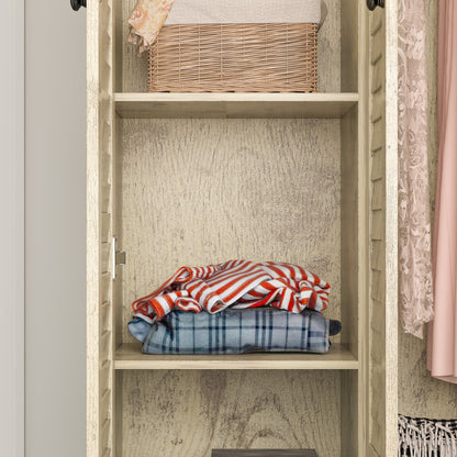 Grande armoire-penderie pour chambre à coucher, meuble de rangement à 4 portes et 5 tiroirs