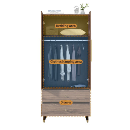 Armoire moderne grand placard de rangement 2 portes 2 tiroirs