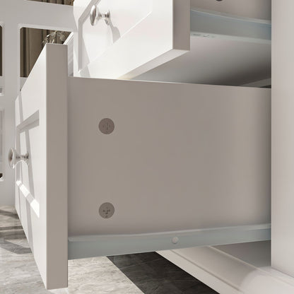 Meuble TV moderne avec placards et tiroirs pour téléviseurs jusqu'à 70,9 pouces.