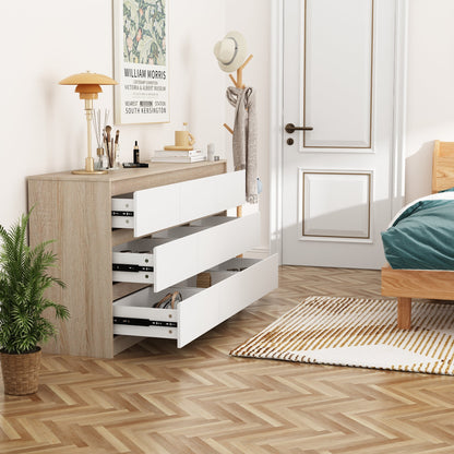 Buffet large à trois tiroirs avec rangement et 9 tiroirs