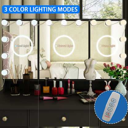 Coiffeuse avec miroir et lampe