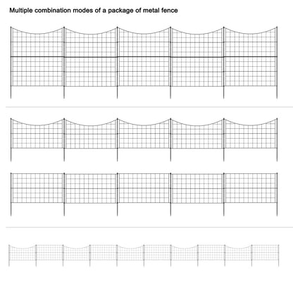 Clôture de jardin (lot de 5) - Barrière pour animaux - Clôture antirouille - Aménagement paysager - Terrasse - Fleurs