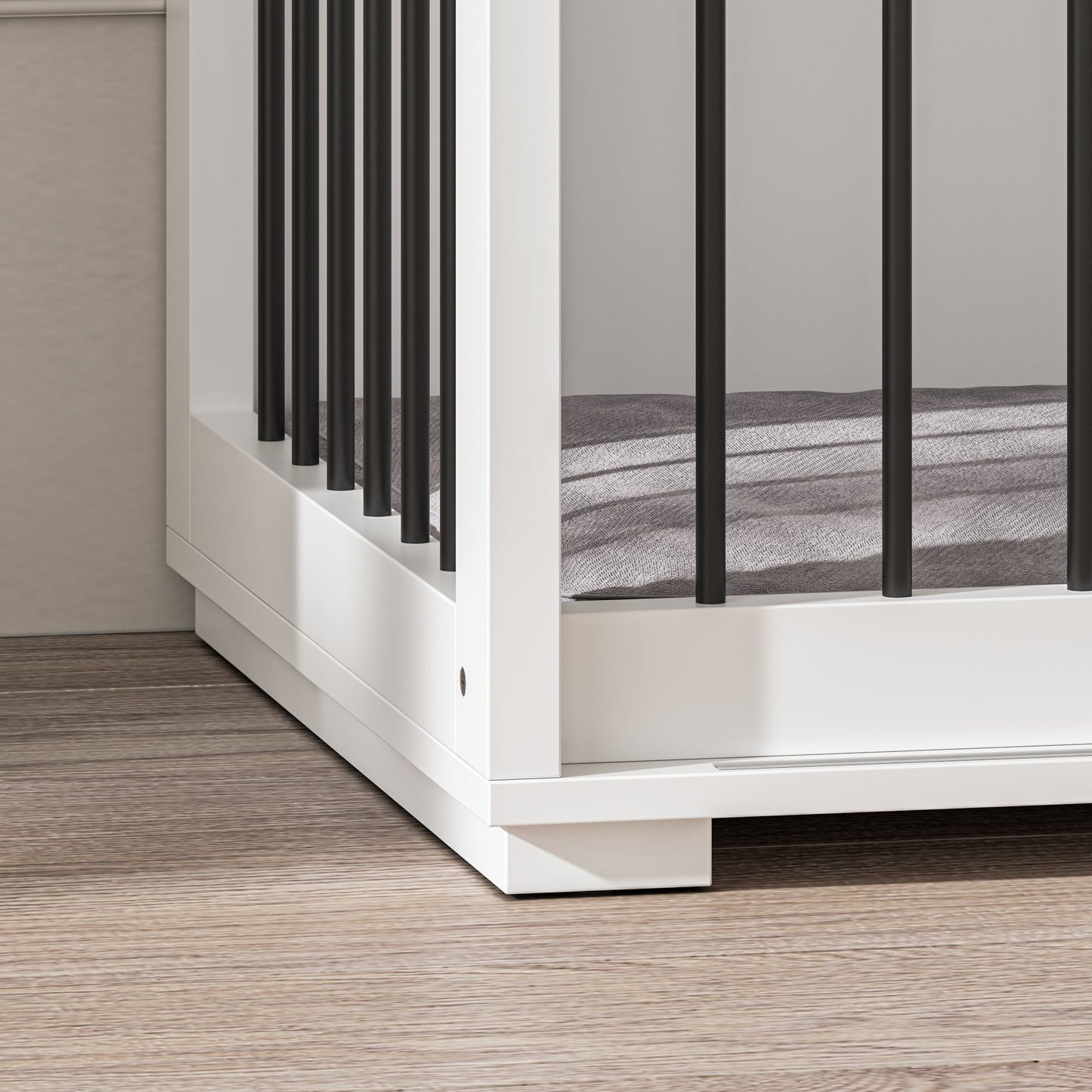 Cage pour chien à 6 tiroirs et 2 compartiments avec porte de style grange