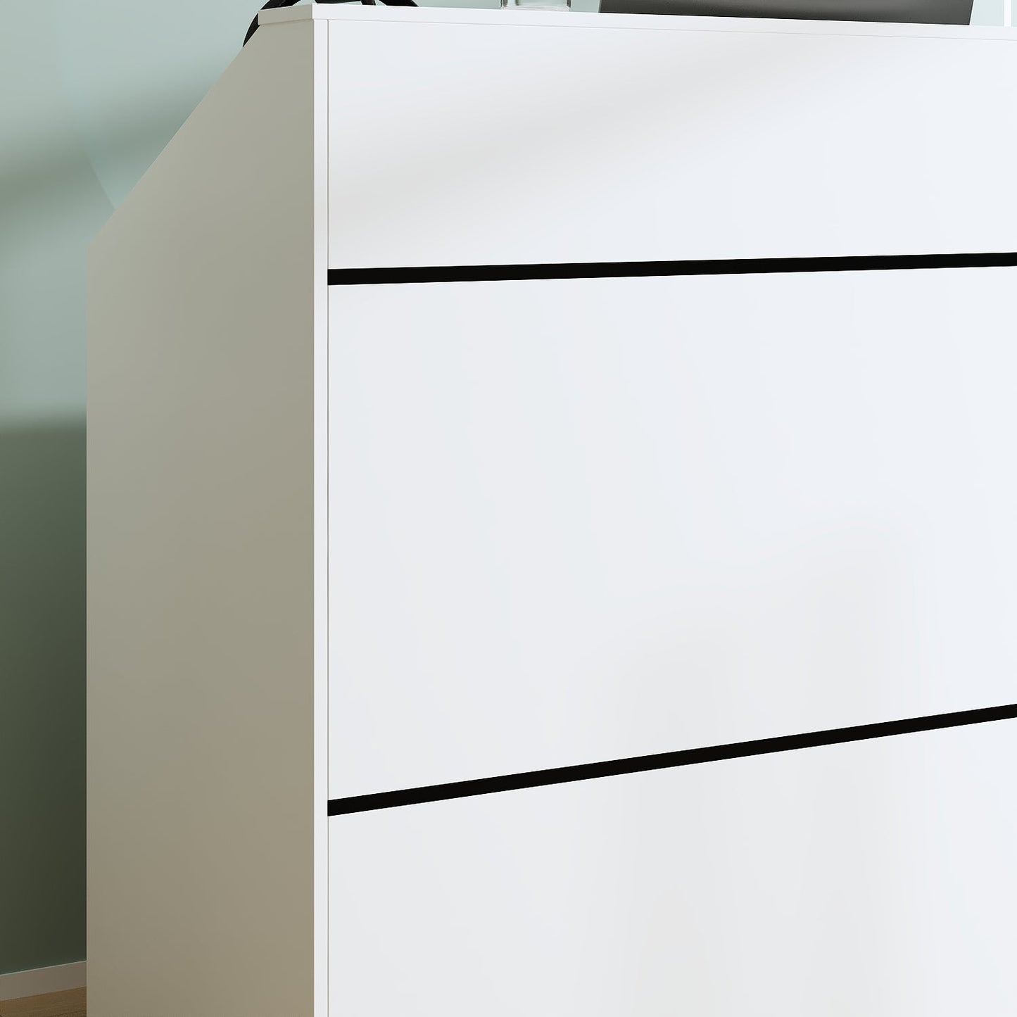 Bureau d'accueil de 47,2 pouces de large avec étagères ouvertes