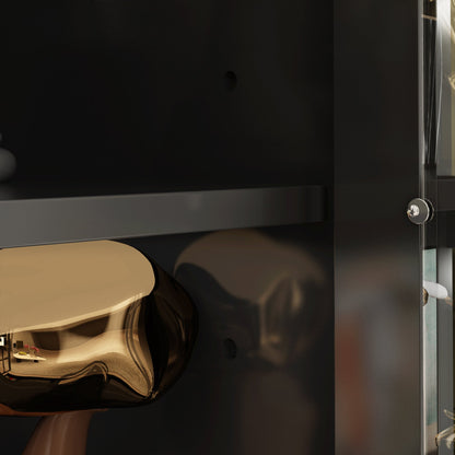 Buffet/meuble de rangement avec étagère à 3 niveaux et portes en acrylique