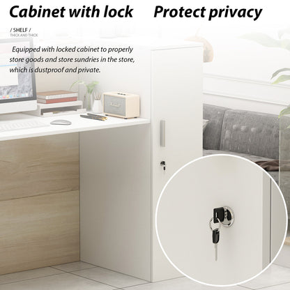 Grand comptoir d'accueil avec porte verrouillable 70W