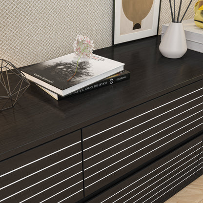 Commode moderne à 6 tiroirs, style minimaliste et contemporain, idéale pour la chambre ou le salon.