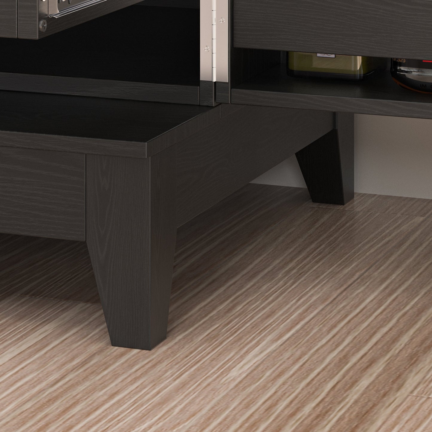 Grand organisateur de placard de cuisine avec porte-bouteilles