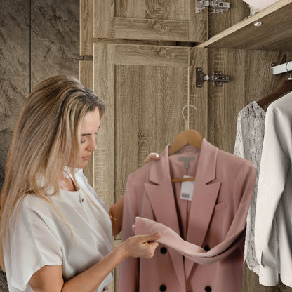 Armoire de style rustique avec 4 portes tressées en vigne