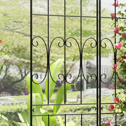 Treillis métallique robuste en fer noir antirouille pour plantes (lot de 2), 70,9 po H x 19,7 po L