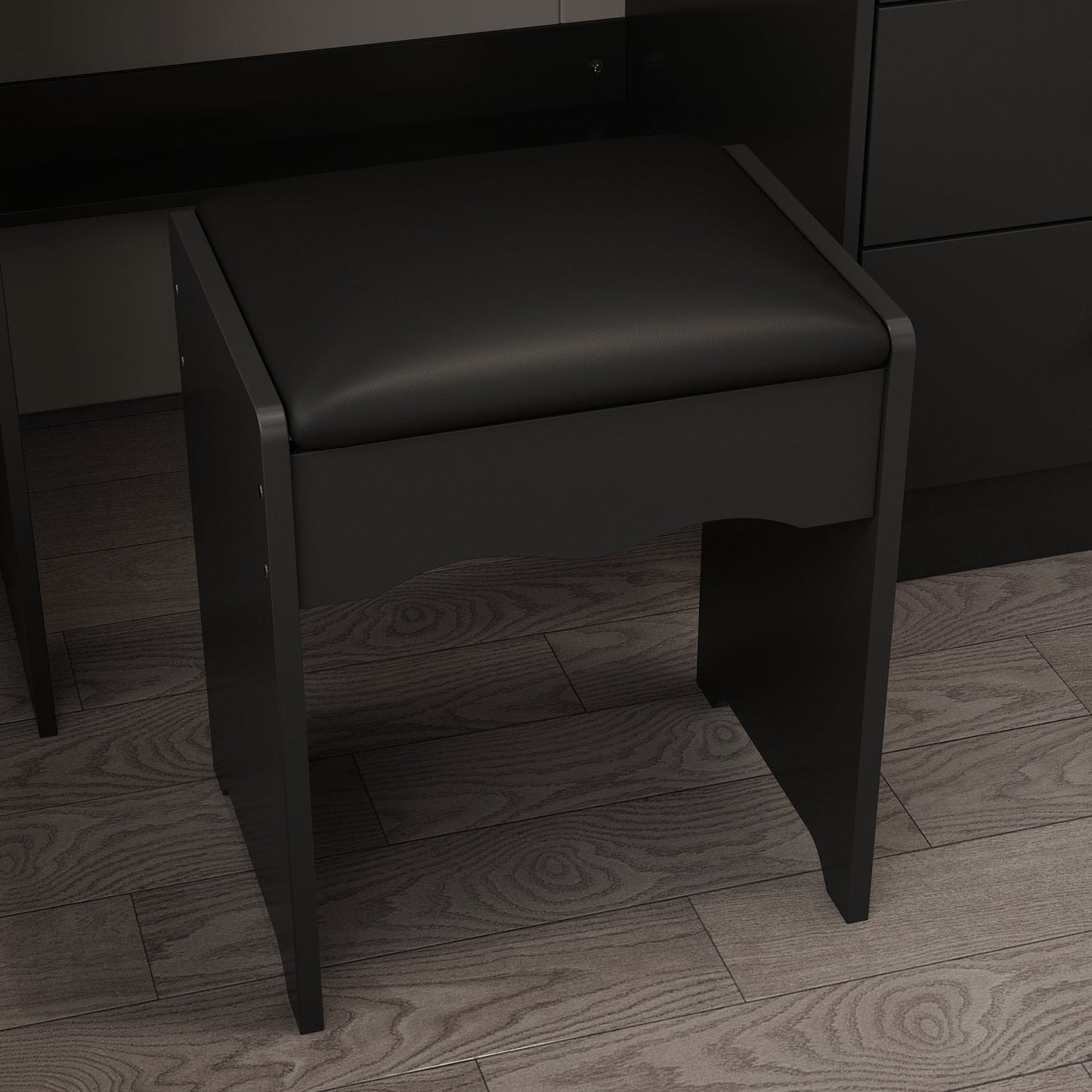 Coiffeuse avec miroir lumineux et prise électrique 