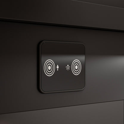 Vitrine noire à 2 portes en verre trempé pour chaussures et sacs