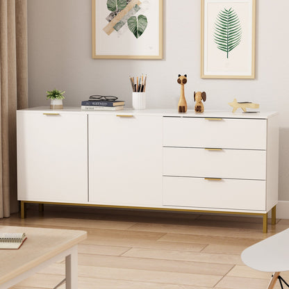 Buffet-bar à 3 tiroirs et 2 portes, meuble de rangement, crédence, coin café 