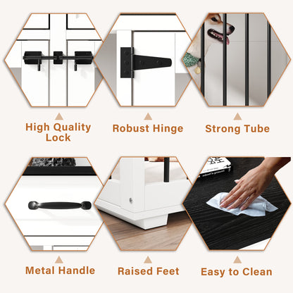 Grande cage en bois pour chien avec 2 tiroirs et séparateurs