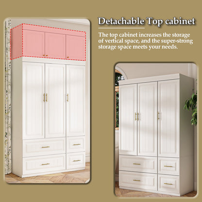 Armoire de rangement pour vêtements avec poignées en métal pour petits espaces