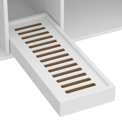 Enclos double pour litière avec portes en sisal et rangement