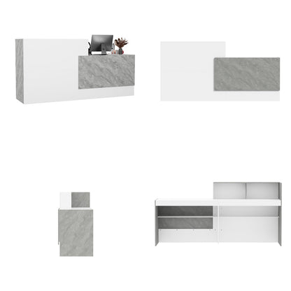 Bureau d'accueil rectangulaire de 86,6 pouces de large avec étagères ouvertes