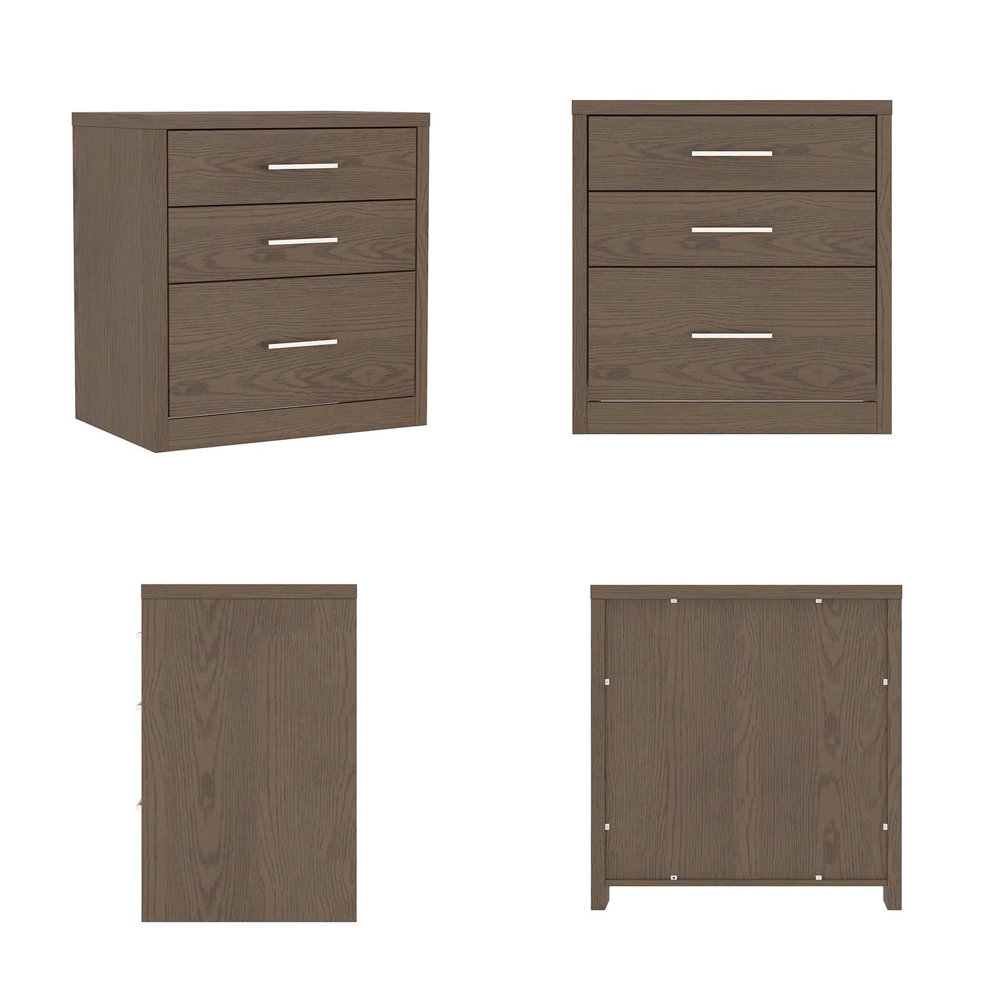 Table de chevet à 3 tiroirs avec compartiment caché