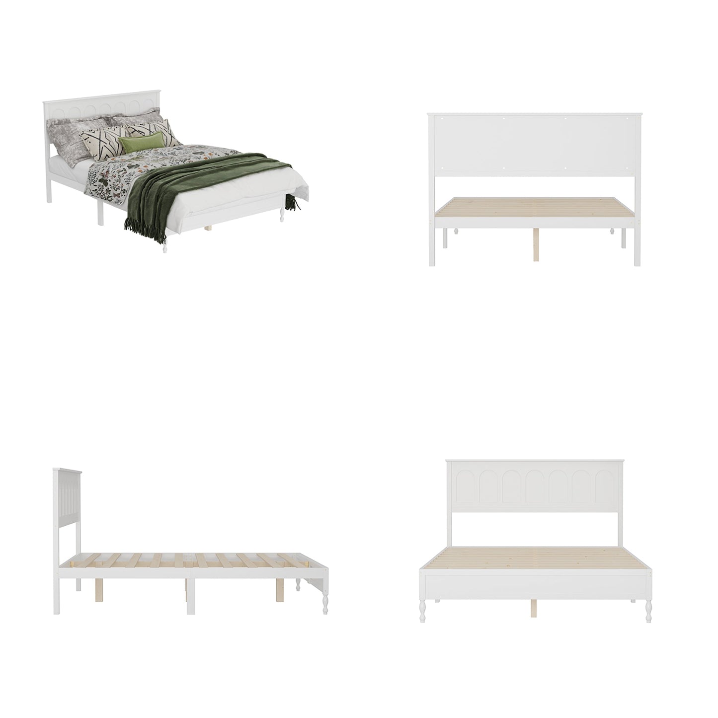 Lit plateforme en bois massif au style élégant