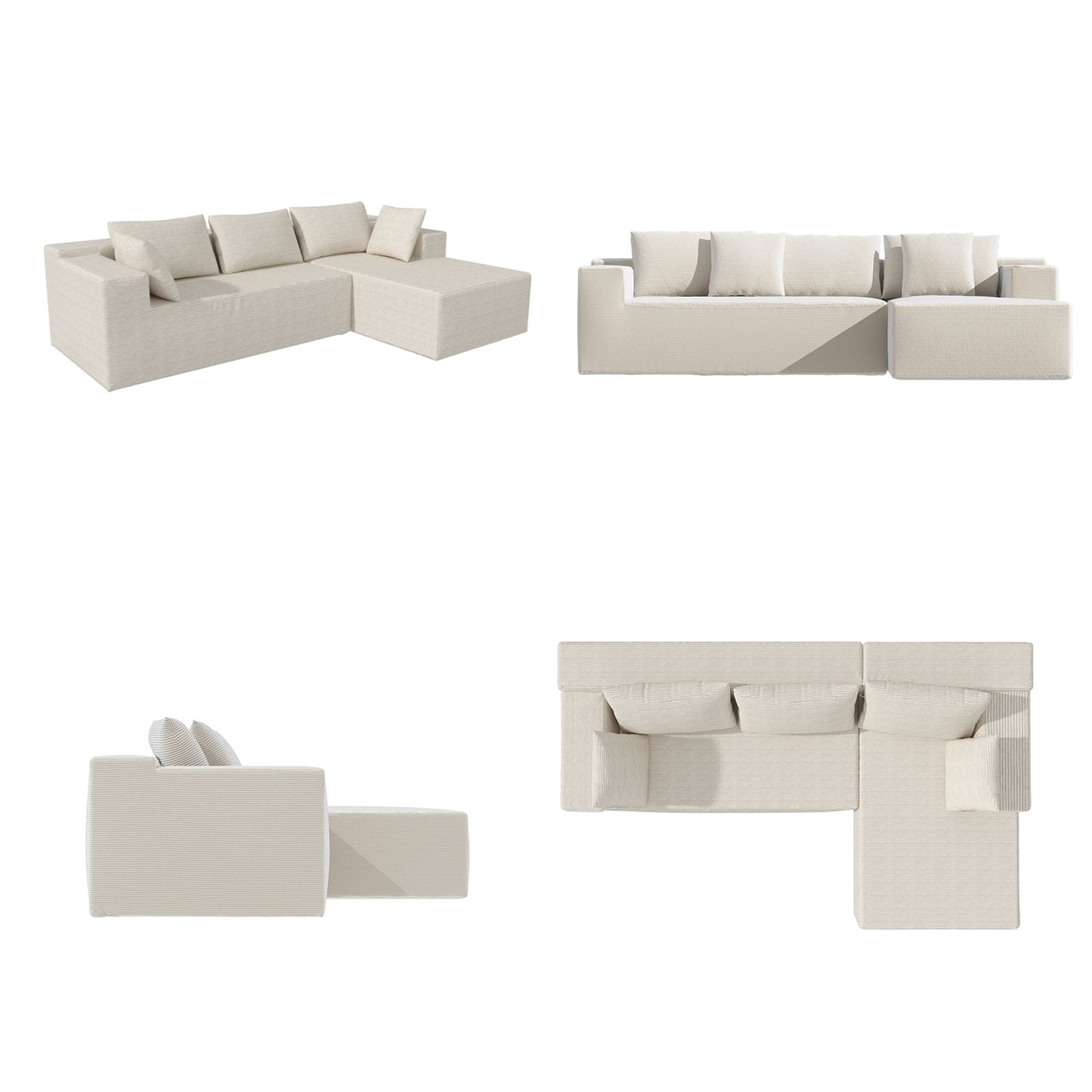 Canapé-lit rembourré de 106 pouces de large avec accoudoirs et deux coussins