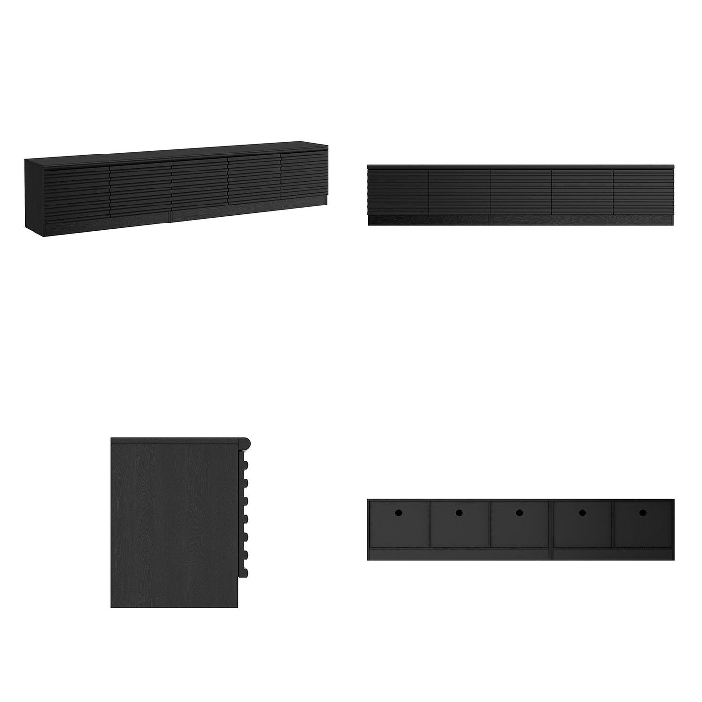 Meuble TV/console multimédia à 3 tiroirs et 2 placards, 78,5 po de largeur