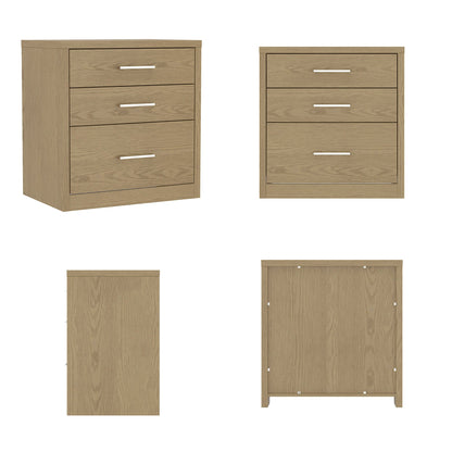 Table de chevet à 3 tiroirs avec compartiment caché