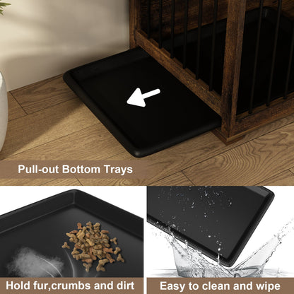 Cage pour animaux de compagnie à double porte de grande taille avec structure renforcée en acier