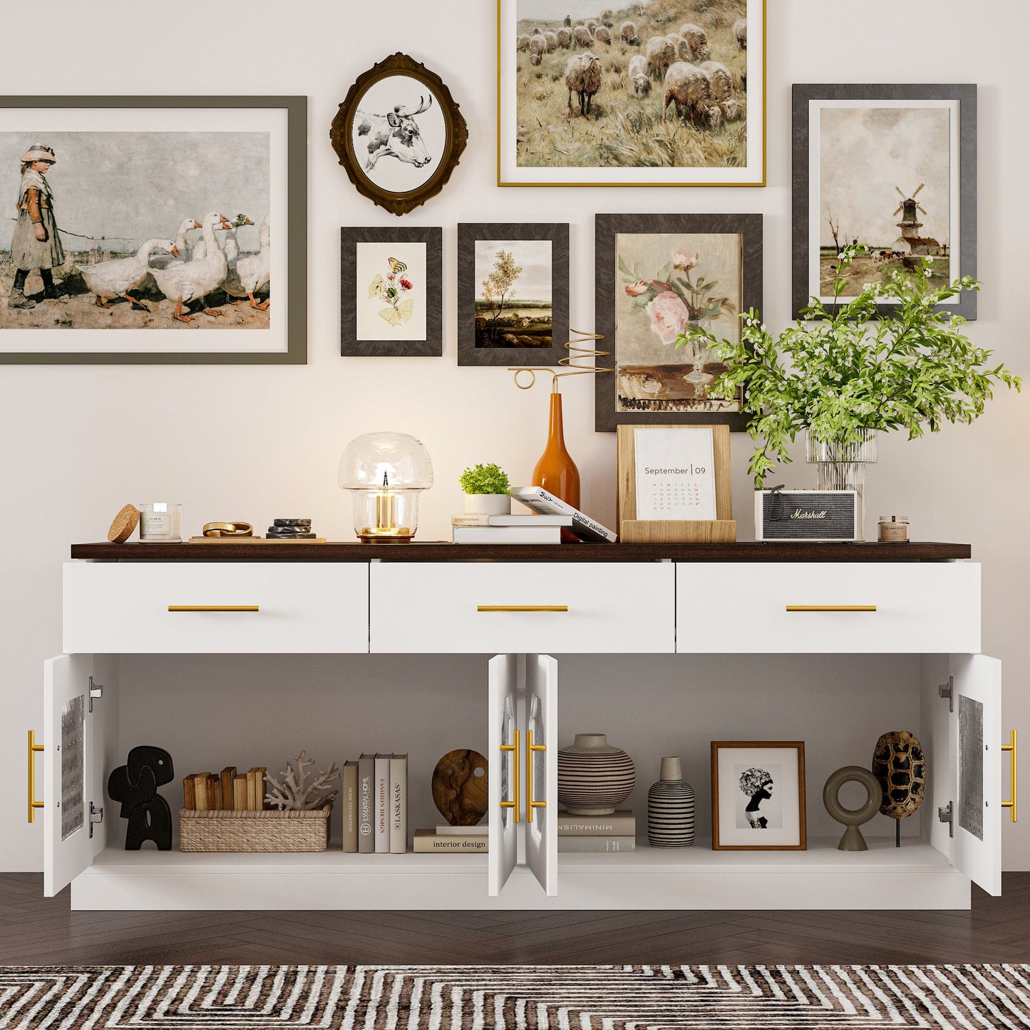 Buffet/meuble de rangement de 63 po de largeur