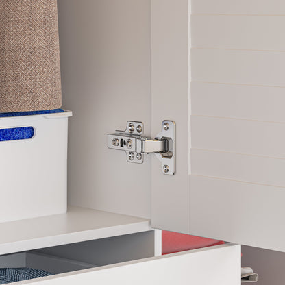 Grande armoire-penderie pour chambre à coucher, meuble de rangement à 4 portes et 5 tiroirs