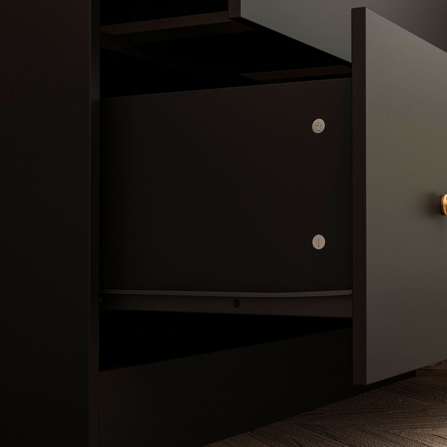 Armoire de rangement à 2 portes, 2 tiroirs et 1 miroir pour chambre à coucher