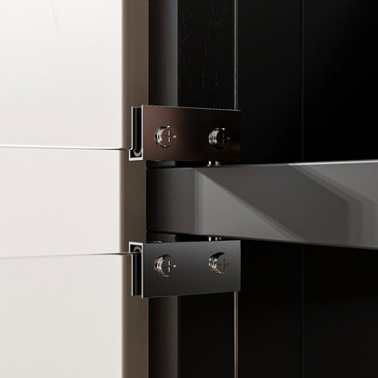 Vitrine noire à 2 portes en verre trempé pour chaussures et sacs