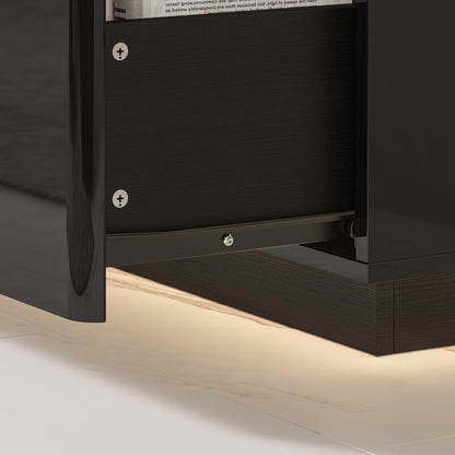 Meuble TV LED, console, centre multimédia, finition brillante