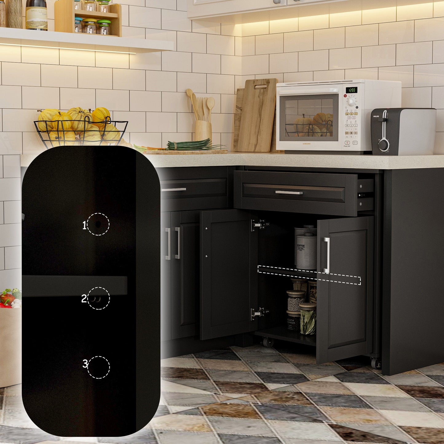 Îlot de cuisine d'angle 51W