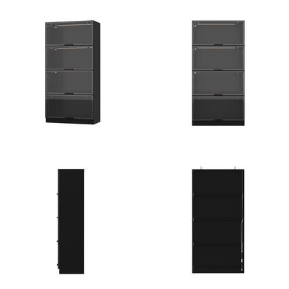 Vitrine vitrée à 4 niveaux avec éclairage LED