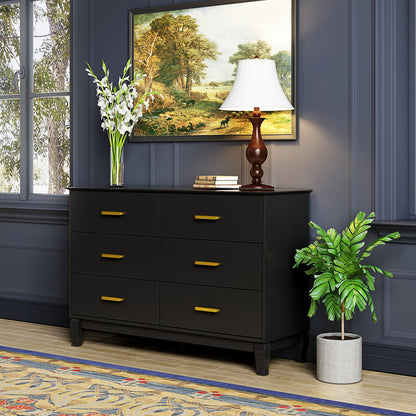 Commode double moderne blanche à 6 tiroirs pour entrée ou salon 