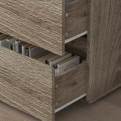 Buffet à 6 tiroirs aspect vieilli avec texture grainée - 150 cm de large