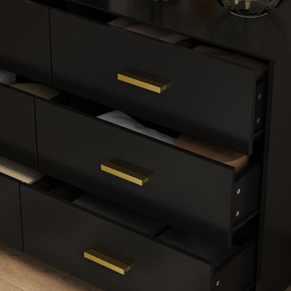 Commode double moderne blanche à 6 tiroirs pour entrée ou salon 