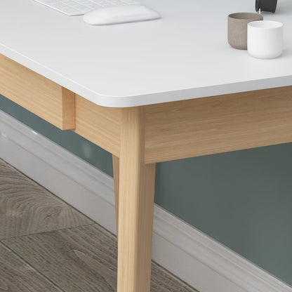 Bureau minimaliste en bois blanc, table d'étude pour bureau, 39,4 cm de large
