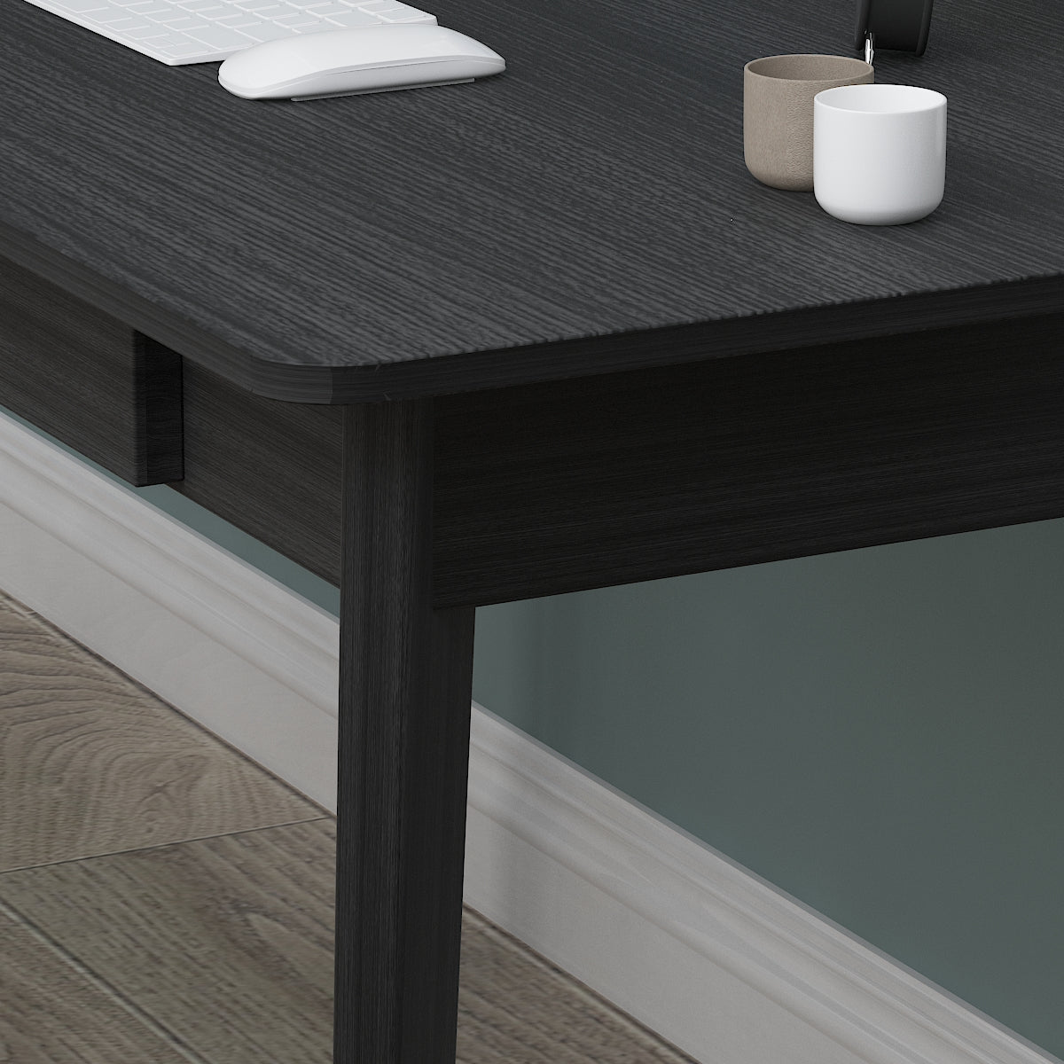 Bureau minimaliste en bois, large et robuste, 47,2 cm de large.