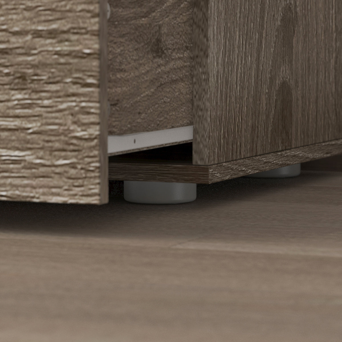 Buffet à 6 tiroirs aspect vieilli avec texture grainée - 150 cm de large