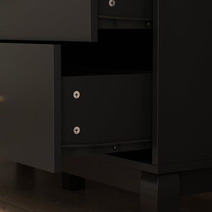 Commode double moderne blanche à 6 tiroirs pour entrée ou salon 