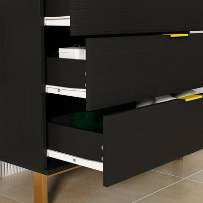 Commode verticale à 3 tiroirs avec pieds en métal pour chambre à coucher