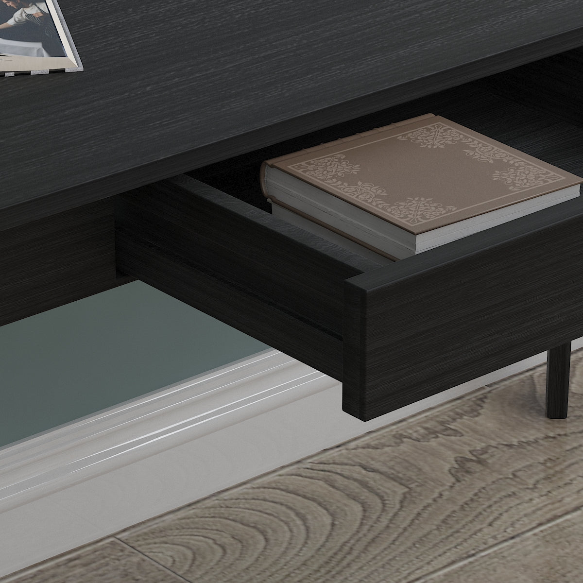 Bureau minimaliste en bois, large et robuste, 47,2 cm de large.