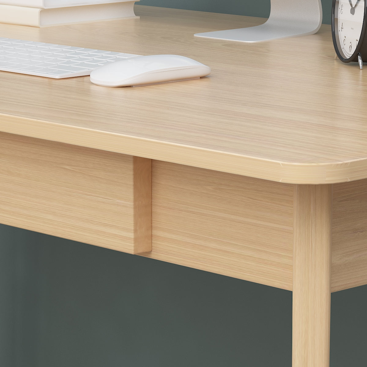 Bureau minimaliste en bois blanc, table d'étude pour bureau, 39,4 cm de large