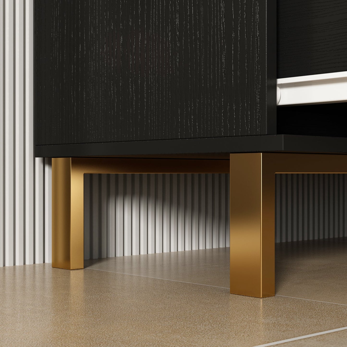 Commode verticale à 3 tiroirs avec pieds en métal pour chambre à coucher