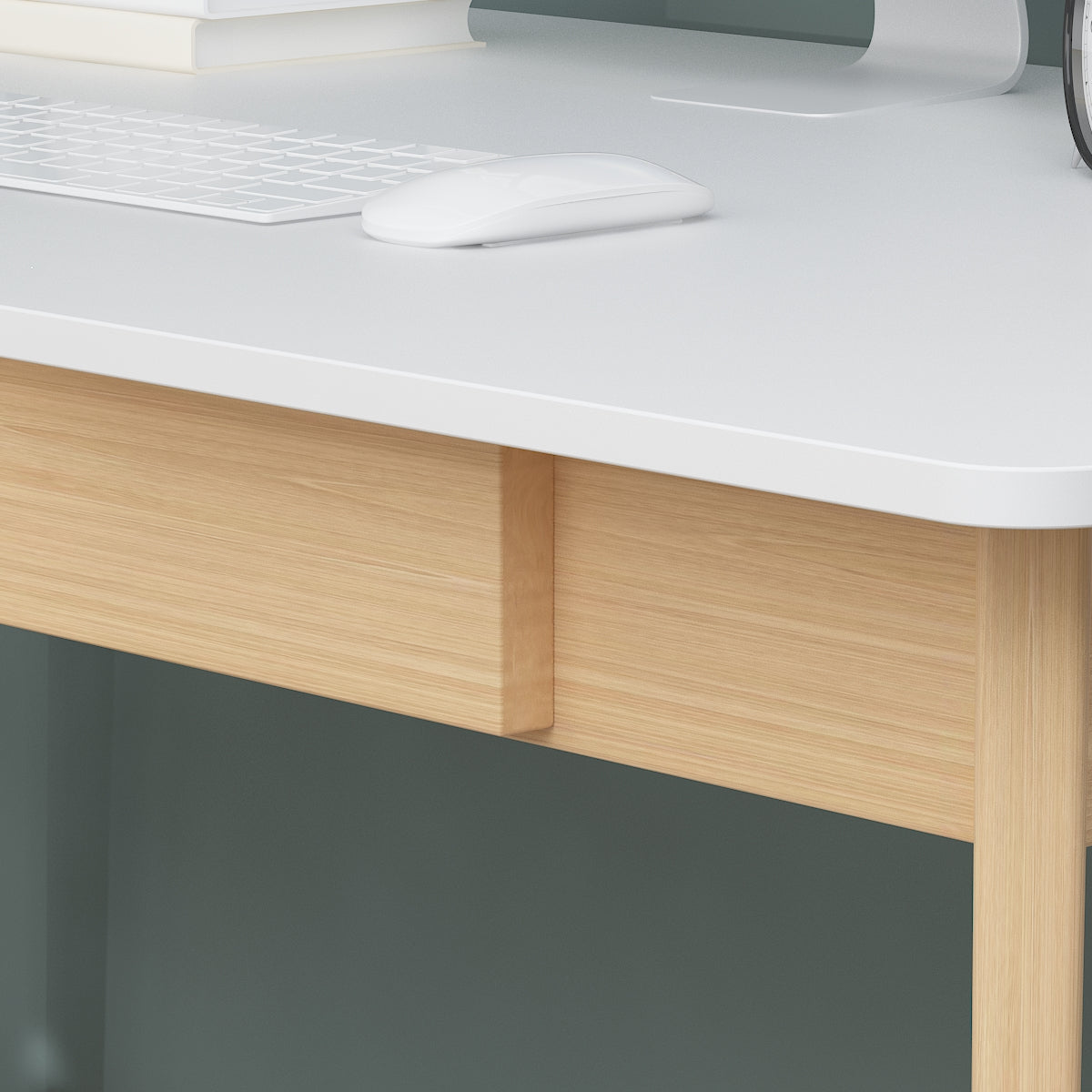 Bureau minimaliste en bois, large et robuste, 47,2 cm de large.