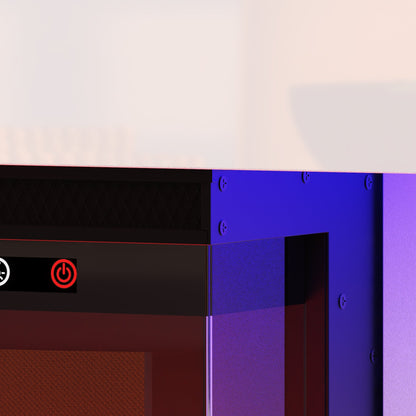 Meuble TV minimaliste et élégant avec cheminée électrique et éclairage