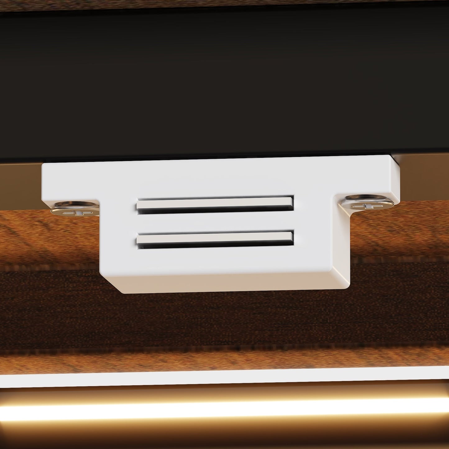 Îlot de cuisine 77,6 po avec porte vitrée, 3 tiroirs, éclairage double face