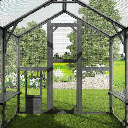 Grand enclos extérieur pour chat avec couvercle et conception à plusieurs niveaux